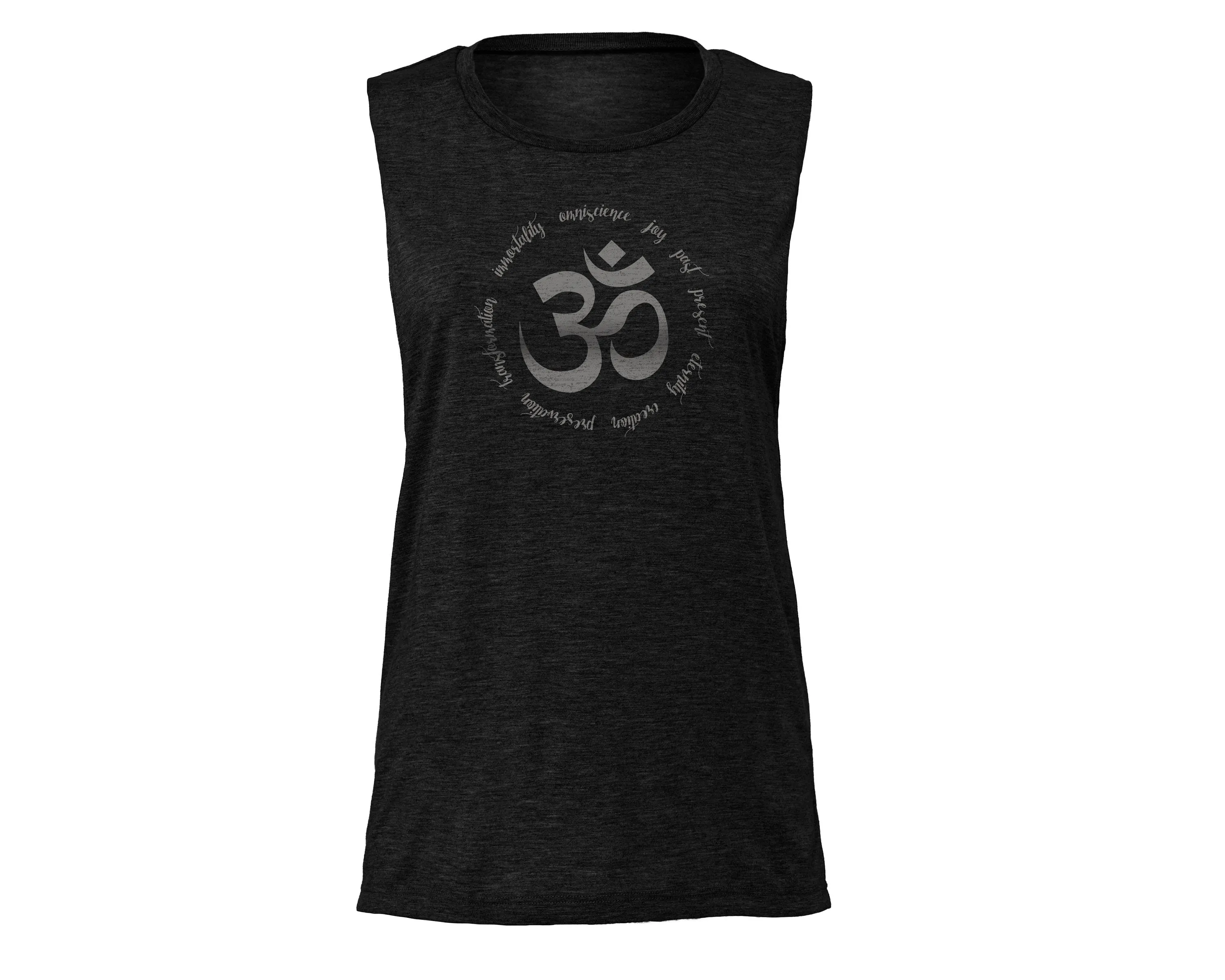 Om in Zen Script Circle — women's Yoga / fitness tank