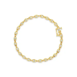 One Carat Bezel Set Diamond Tennis Bracelet