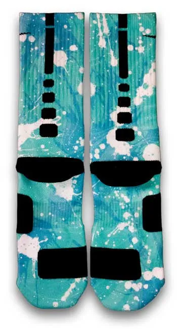Ovarian Cancer A Splash of Teal Custom Elite Socks