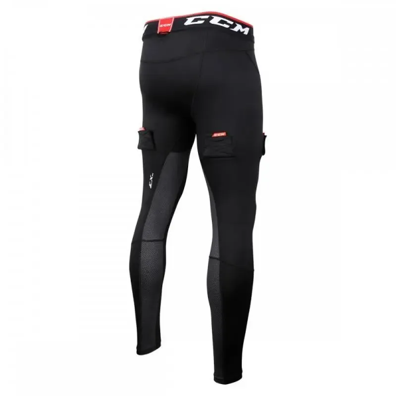 PANTALÓN LARGO CCM DE COMPRESIÓN CON COQUILLA, VELCROS Y GRIP JR.