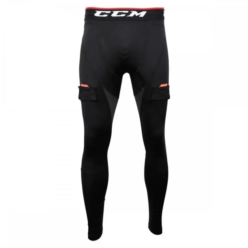 PANTALÓN LARGO CCM DE COMPRESIÓN CON COQUILLA, VELCROS Y GRIP JR.