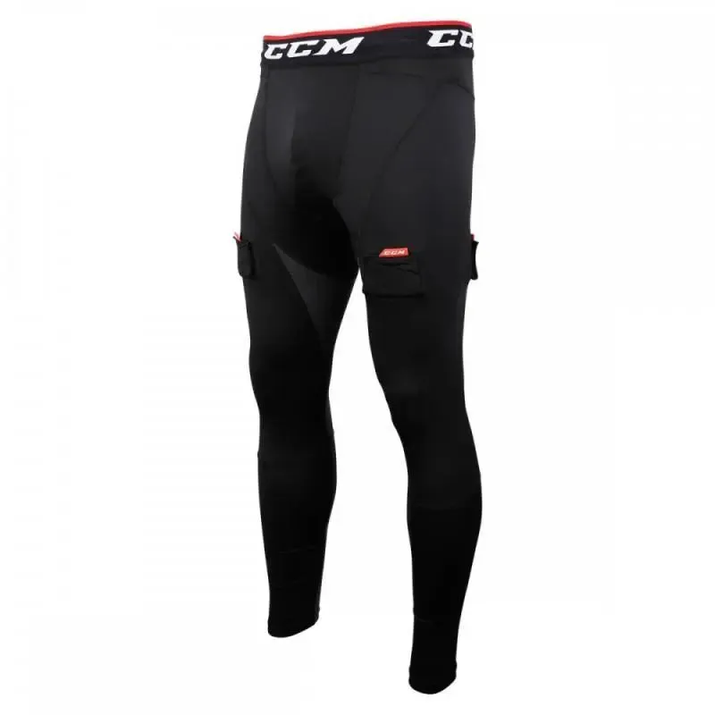 PANTALÓN LARGO CCM DE COMPRESIÓN CON COQUILLA, VELCROS Y GRIP JR.