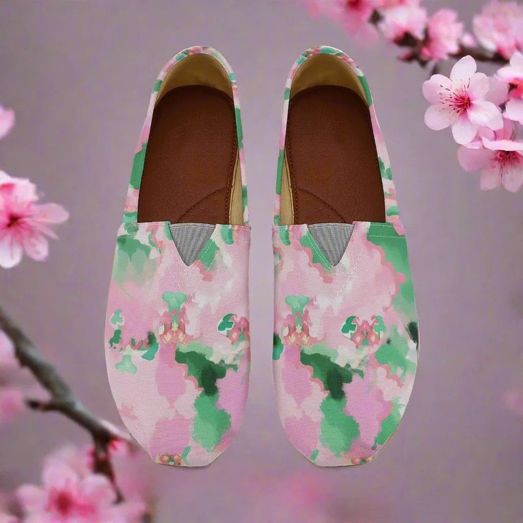 Pink Blossom Canvas Toms Shoes