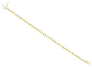 Polished Square Diamond Tennis Bracelet 14k Yellow Gold