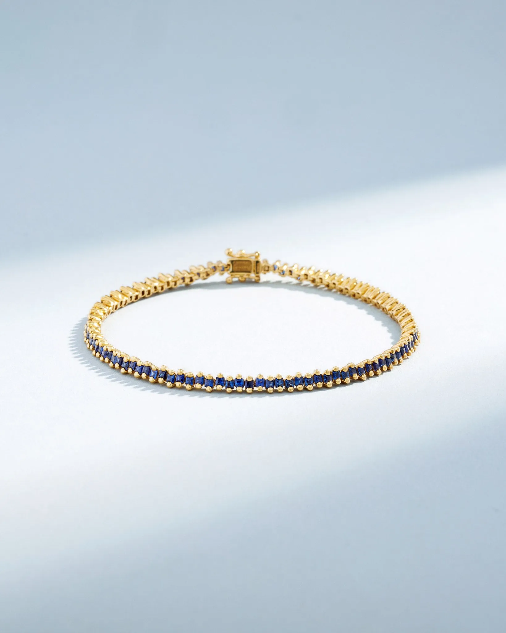 Princess Mini Dark Blue Sapphire Tennis Bracelet