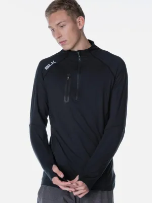 Quarter Zip Warm Up Top Black