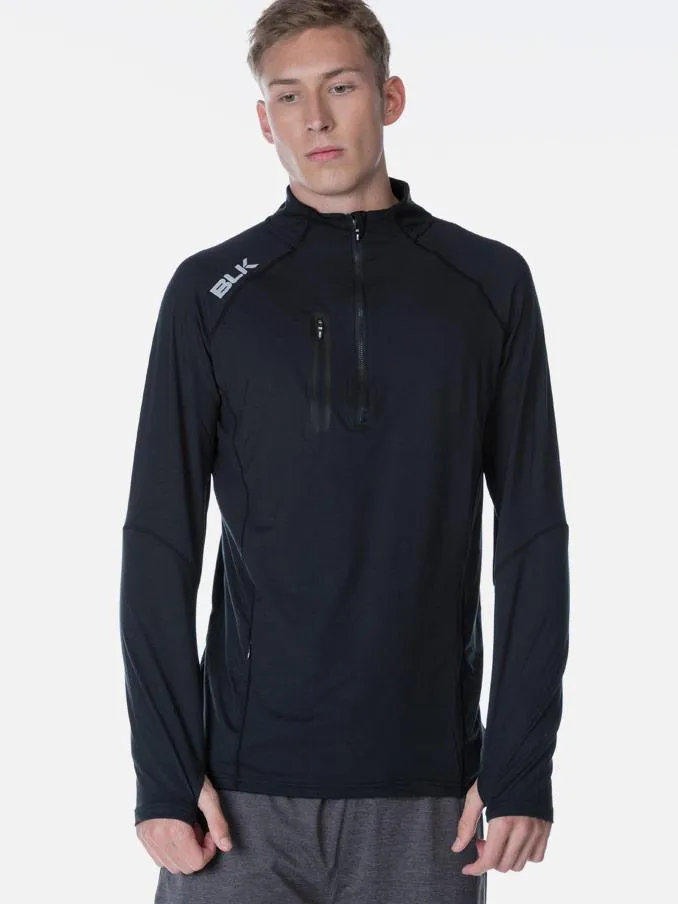 Quarter Zip Warm Up Top Black