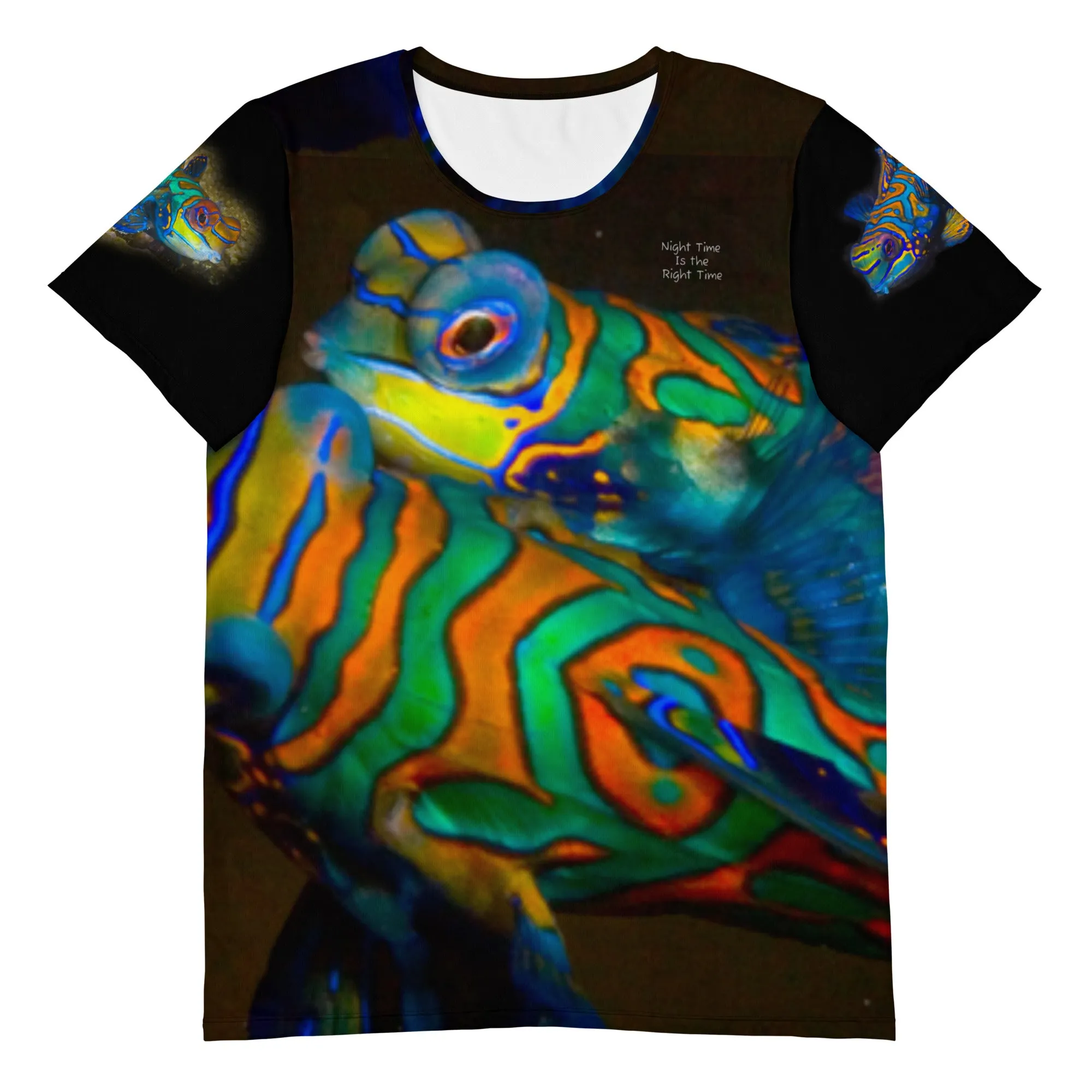 "Night Time Is the Right Time" Mandarinfish designT-shirt