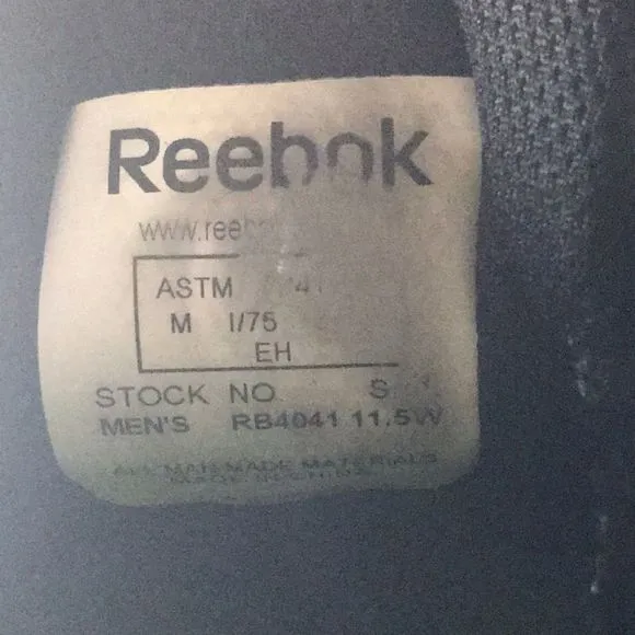 Reebok Men’s 11.5W Shoes - Alloy Toe, Oil Resisting, Slip Resisting