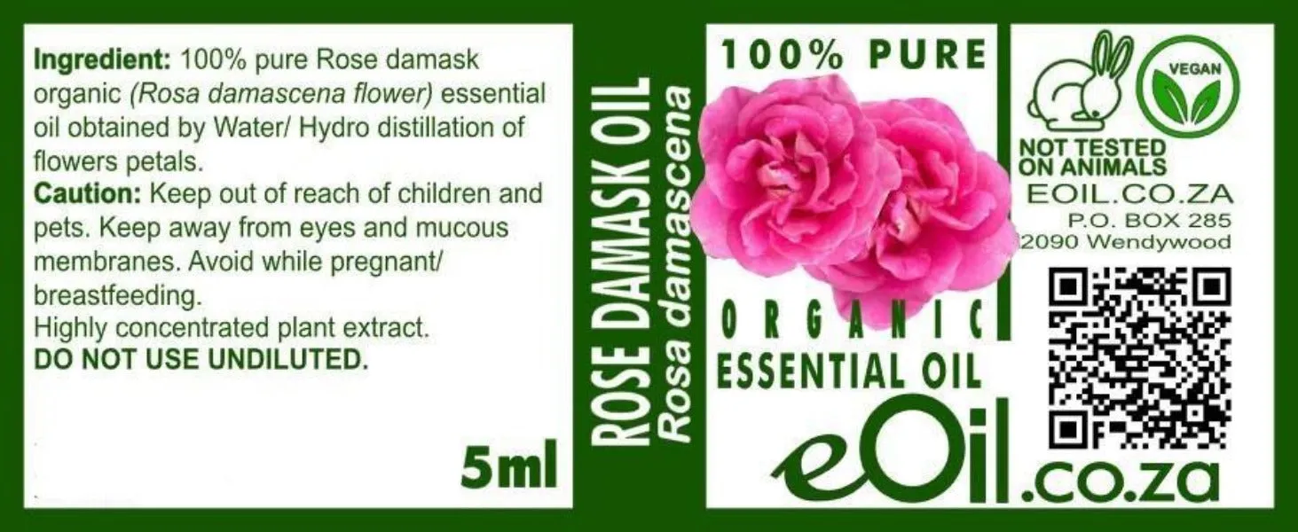 Rose Otto ( Rosa damascena ) Pure Essential Oil Organic