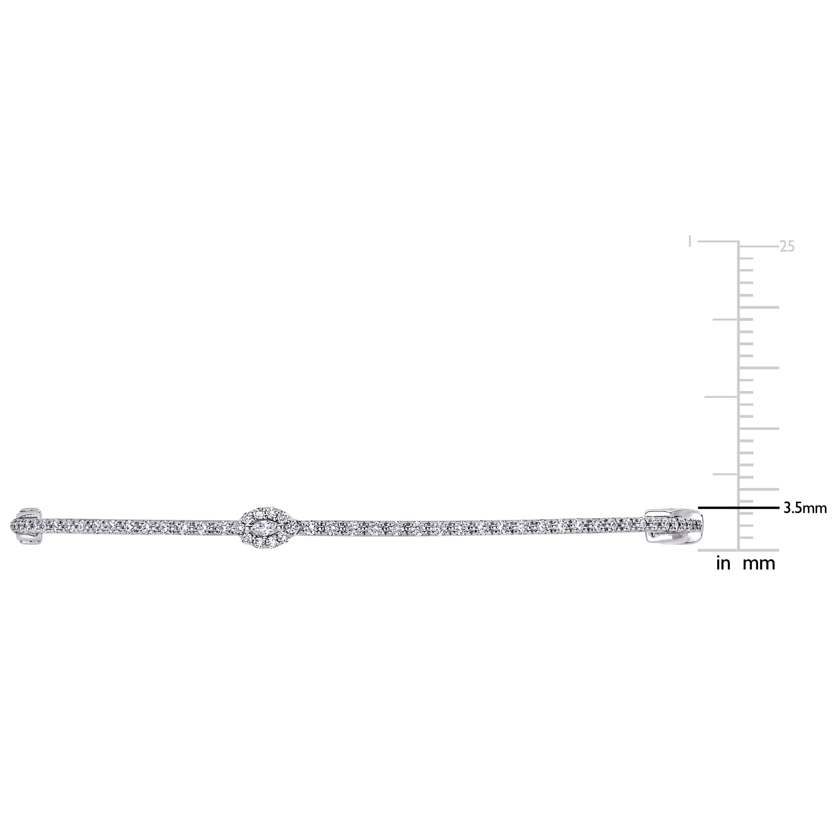 Round and Marquise Diamond Bangle