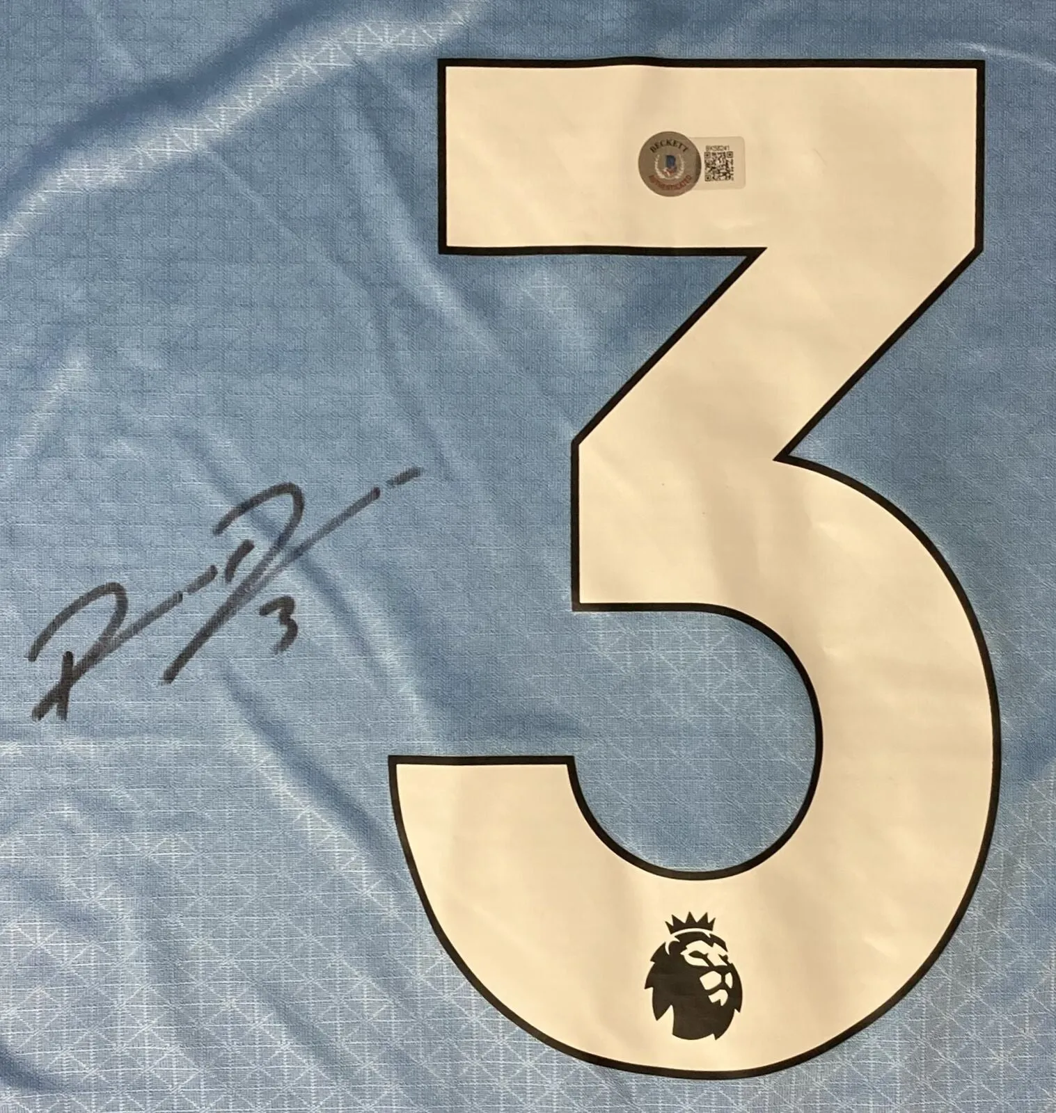Ruben Dias Signed Manchester City FC Puma Soccer XL Jersey BAS