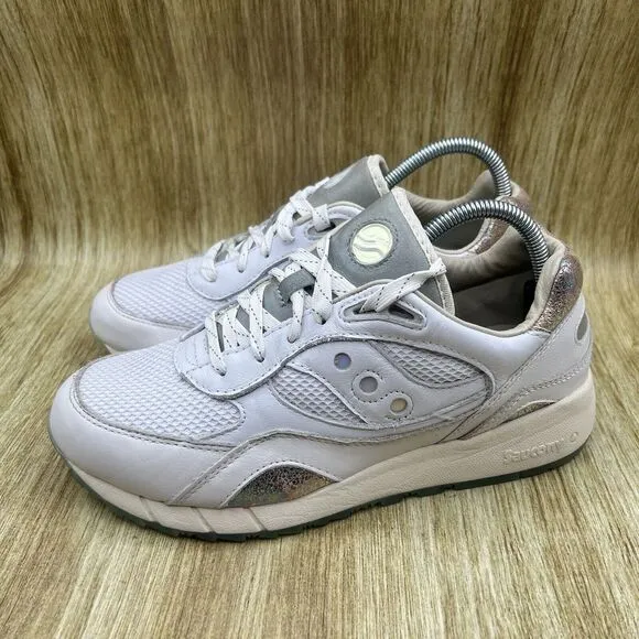 Saucony Shadow 6000 Mother of Pearl Men’s 9 White‎ Leather Low Shoes S70594-1