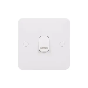 Schneider Electric GGBL1012RPS Lisse White Moulded 10A 1G 2-Way Retractive Switch Printed 'Press'
