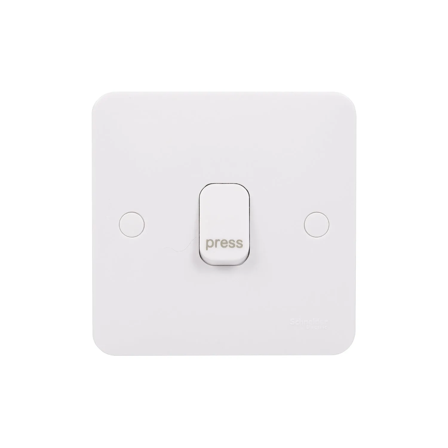 Schneider Electric GGBL1012RPS Lisse White Moulded 10A 1G 2-Way Retractive Switch Printed 'Press'