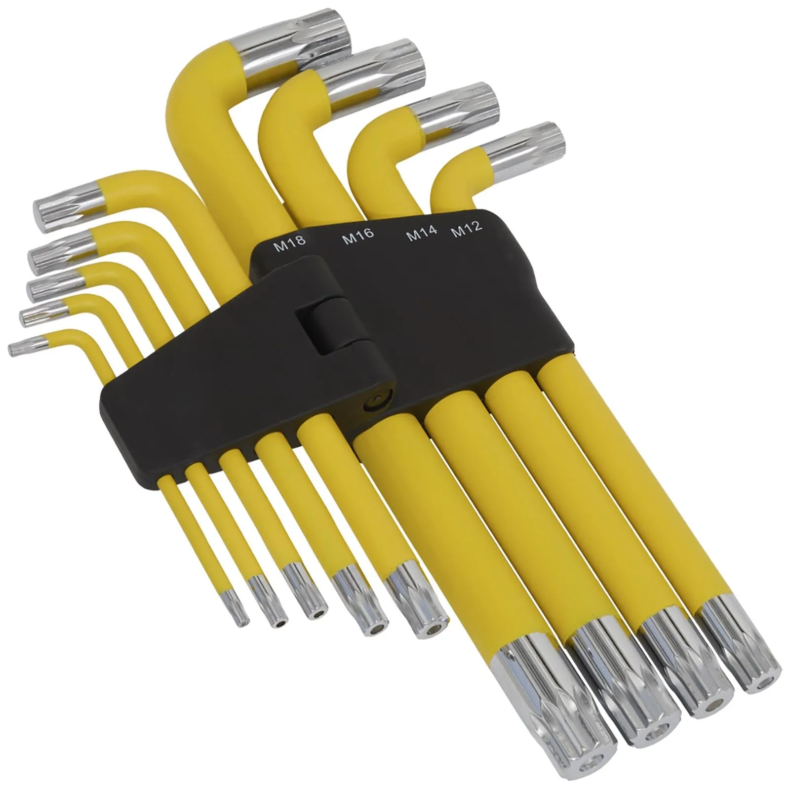 Sealey Premier Jumbo Spline Key Set 9 Piece Anti Slip M4-M18