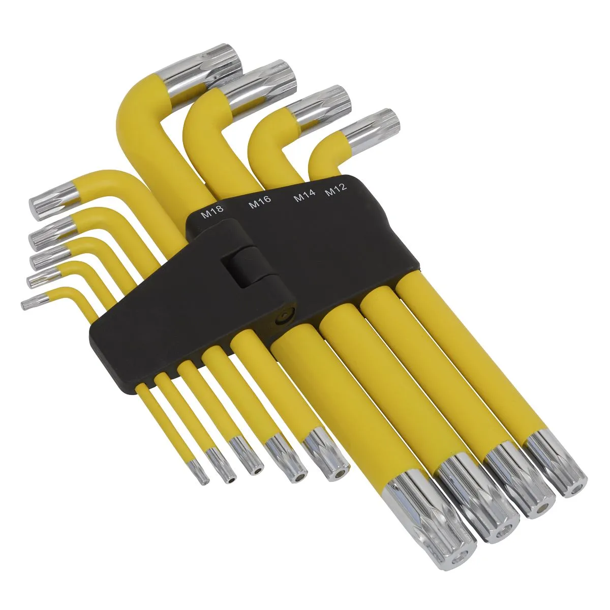 Sealey Premier Jumbo Spline Key Set 9 Piece Anti Slip M4-M18