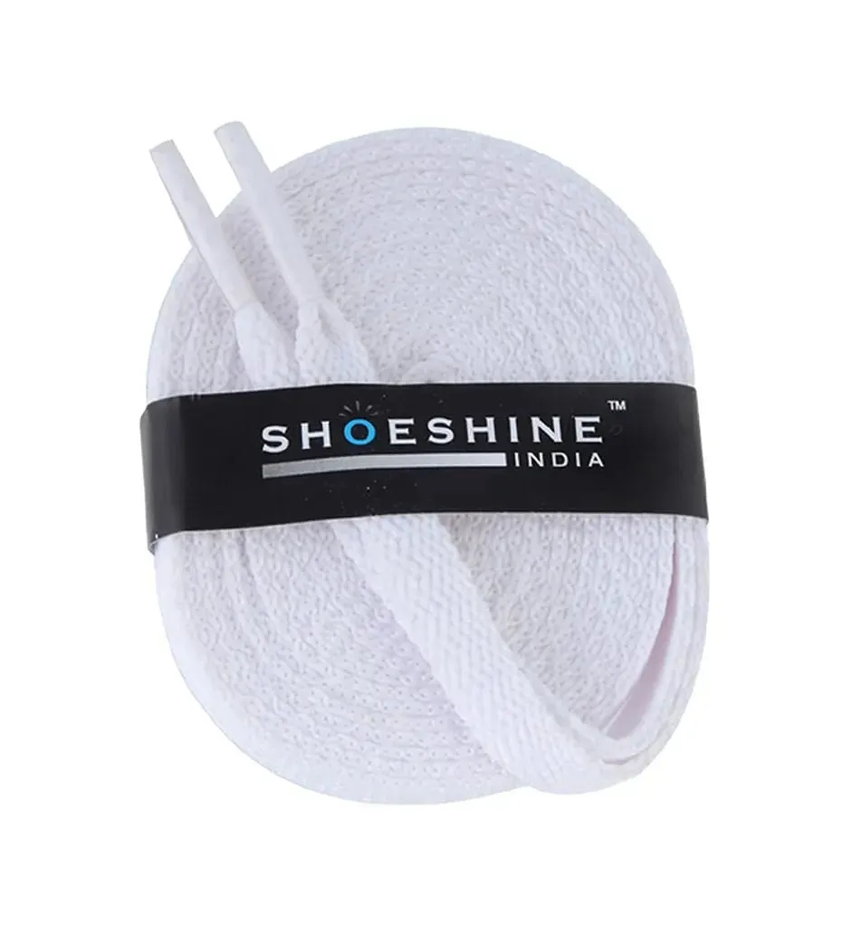 SHOESHINE Flat Shoelace (1 Pair) Cream sports and sneaker shoe laces