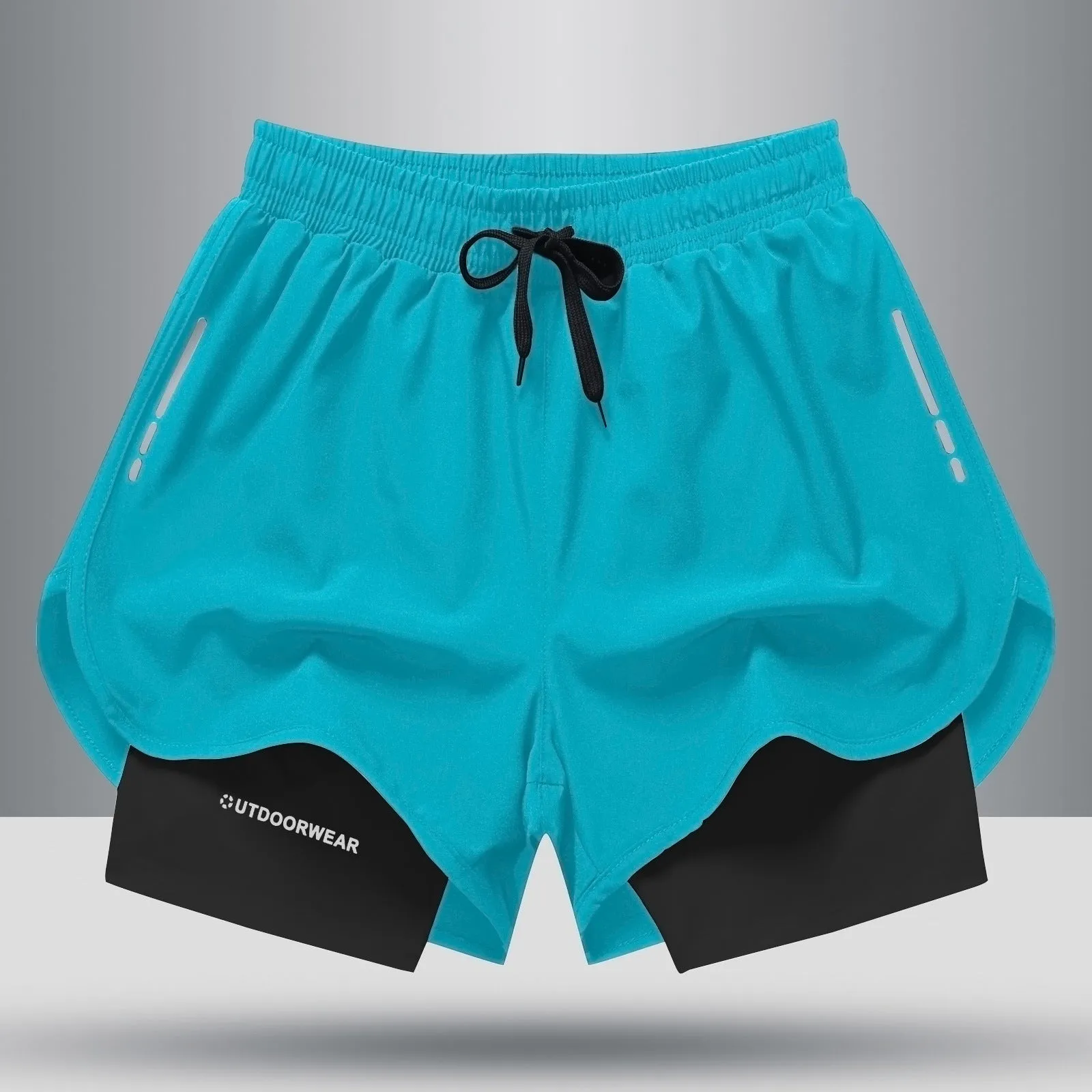 Shorts Double Layer Quick Dry High Elasticity Activewear