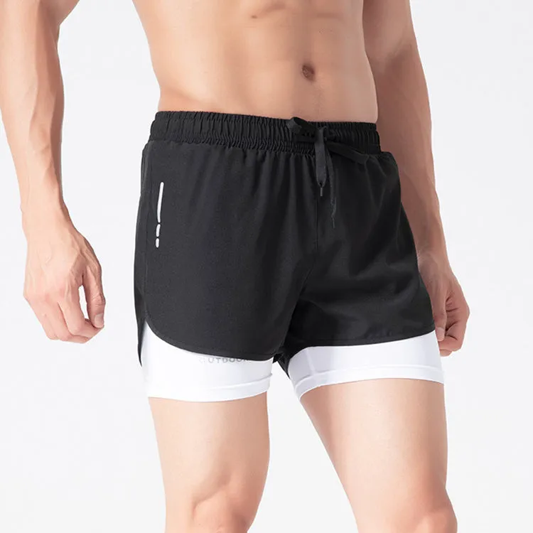 Shorts Double Layer Quick Dry High Elasticity Activewear