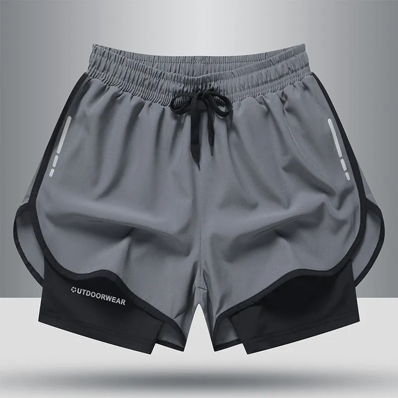 Shorts Double Layer Quick Dry High Elasticity Activewear