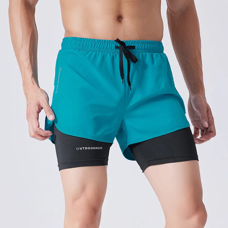 Shorts Double Layer Quick Dry High Elasticity Activewear