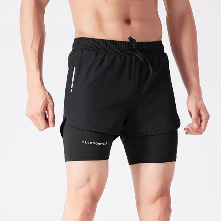 Shorts Double Layer Quick Dry High Elasticity Activewear