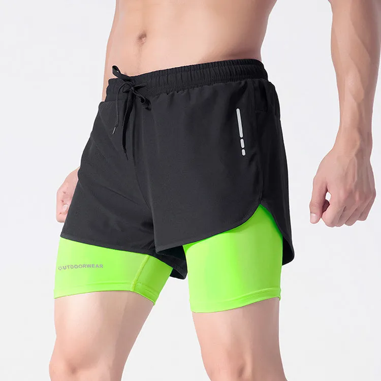 Shorts Double Layer Quick Dry High Elasticity Activewear