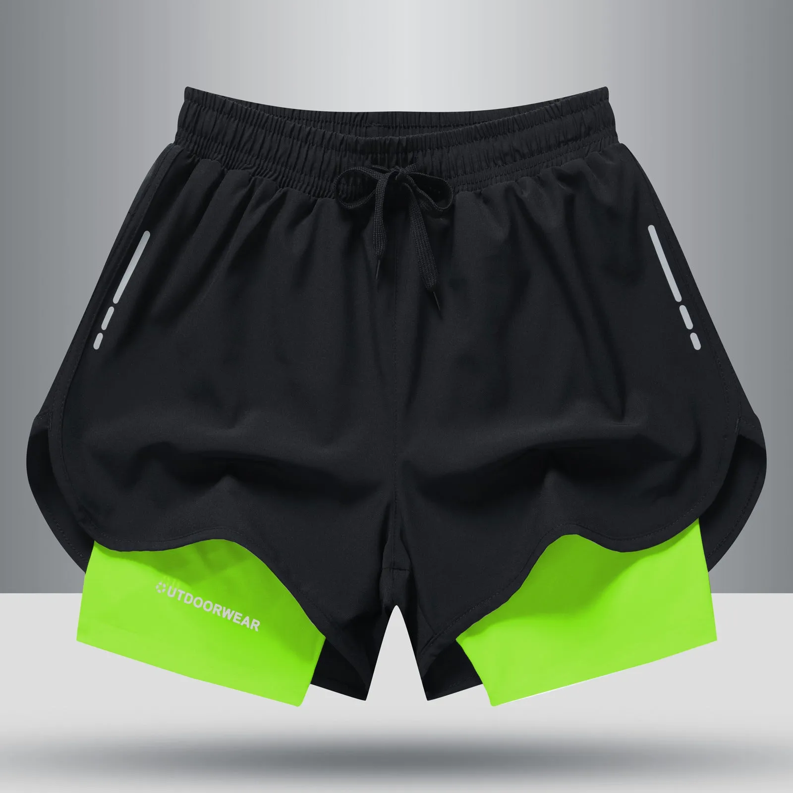 Shorts Double Layer Quick Dry High Elasticity Activewear