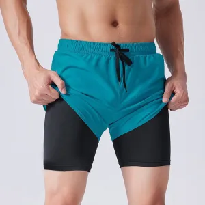 Shorts Double Layer Quick Dry High Elasticity Activewear