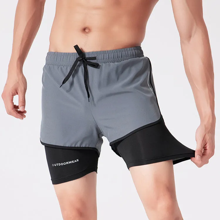 Shorts Double Layer Quick Dry High Elasticity Activewear