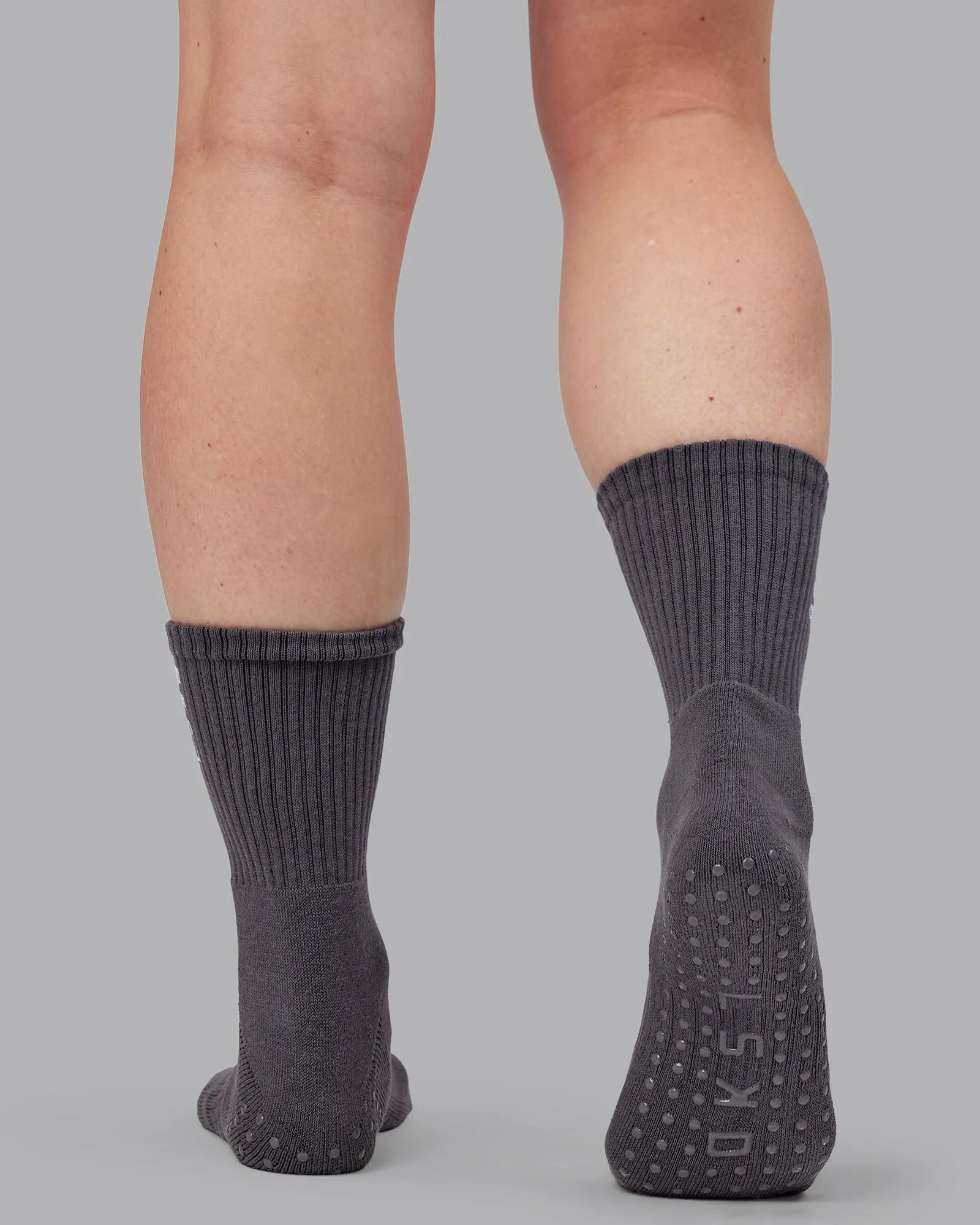 Signal Crew Pilates Grip Sock - Dark Storm-White