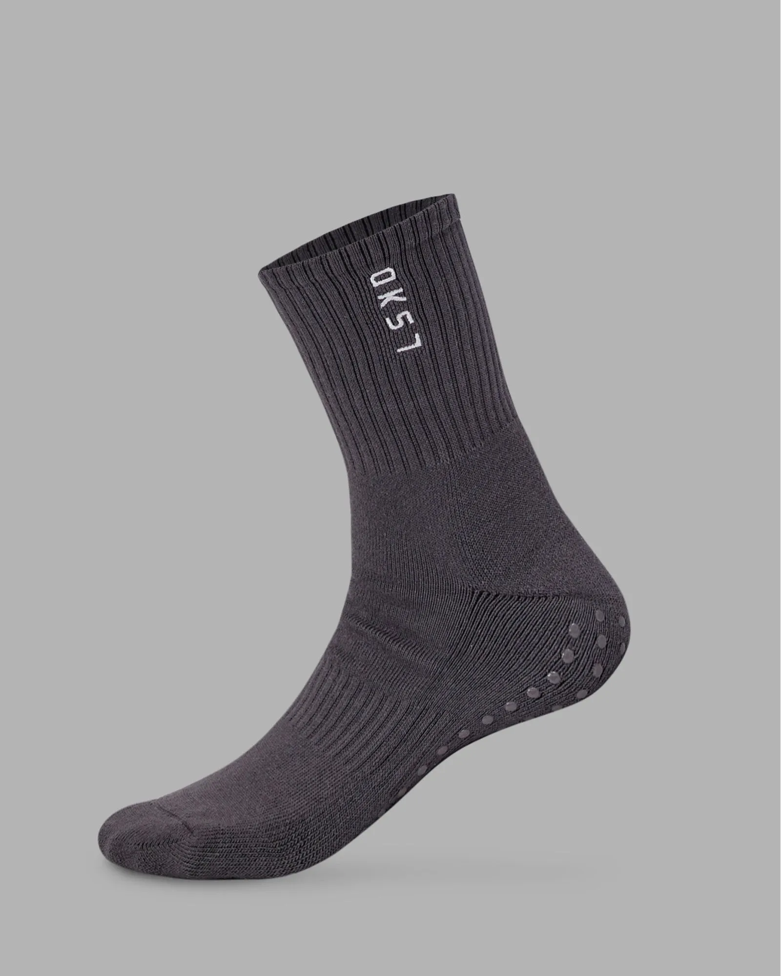 Signal Crew Pilates Grip Sock - Dark Storm-White