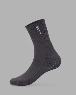 Signal Crew Pilates Grip Sock - Dark Storm-White