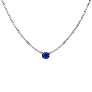 Sinia Blue Sapphire and Diamond Necklace