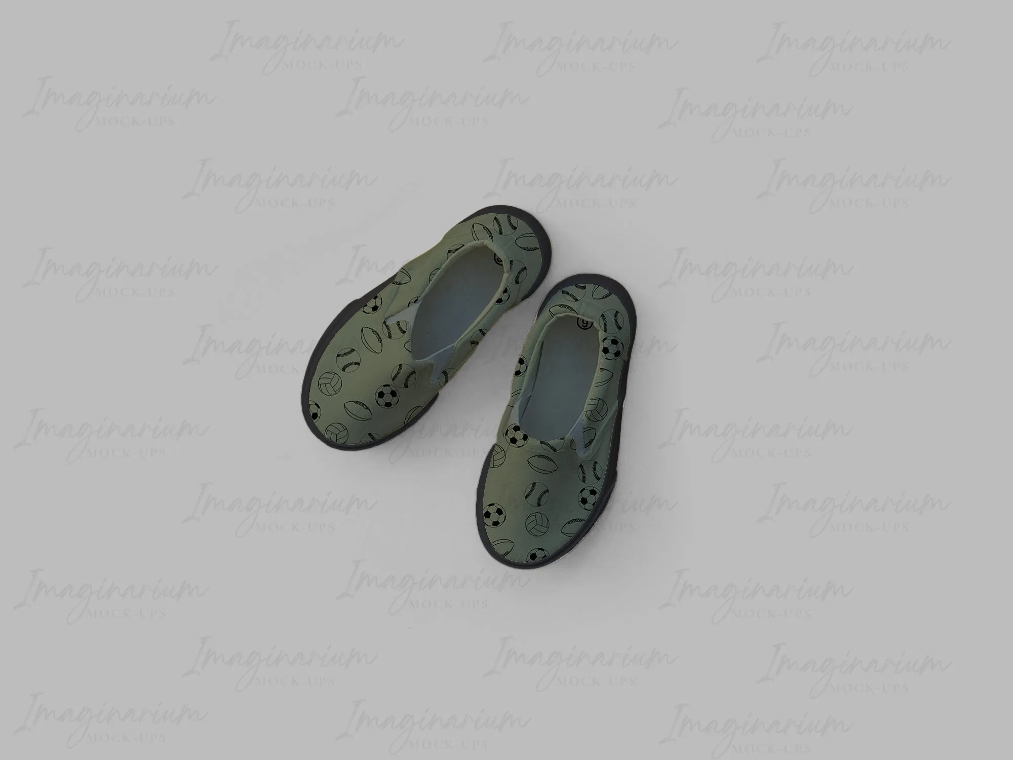 Slip-on Tennis Shoes Mock Up, Realistic Baby Shoes Mockup for Procreate and Photoshop
