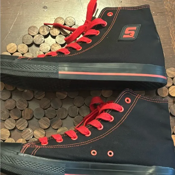 Snap On Hot Rod Side 10‎ Men's Black High Top Canvas Sneakers Fall Winter Shoes