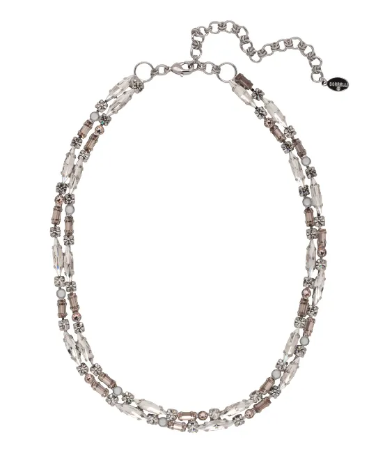 Sorrelli Emory Tennis Necklace Snow Bunny Palladium