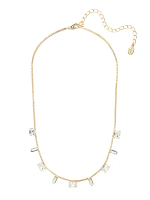 Sorrelli Janelle Tennis Necklace Bright Gold Crystal