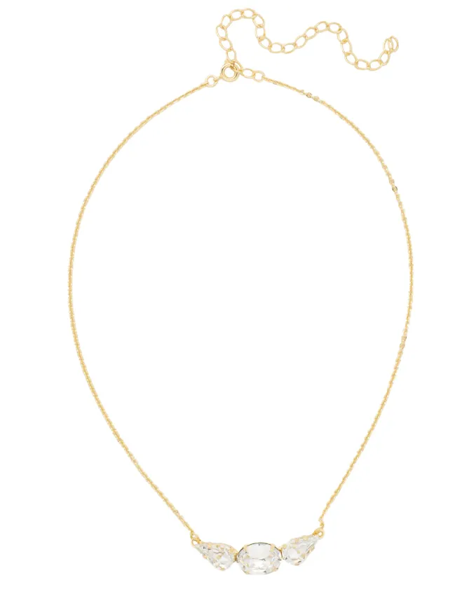 Sorrelli Oval and Pear Tennis Necklace - Crystal