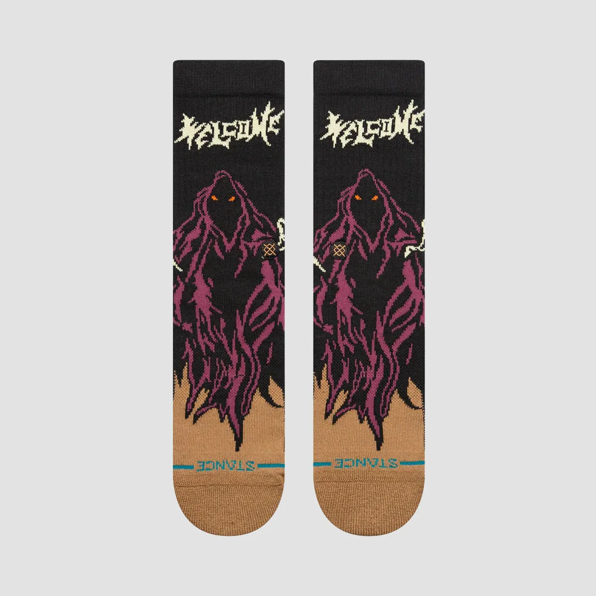 Stance X Welcome Skelly Crew Socks Black