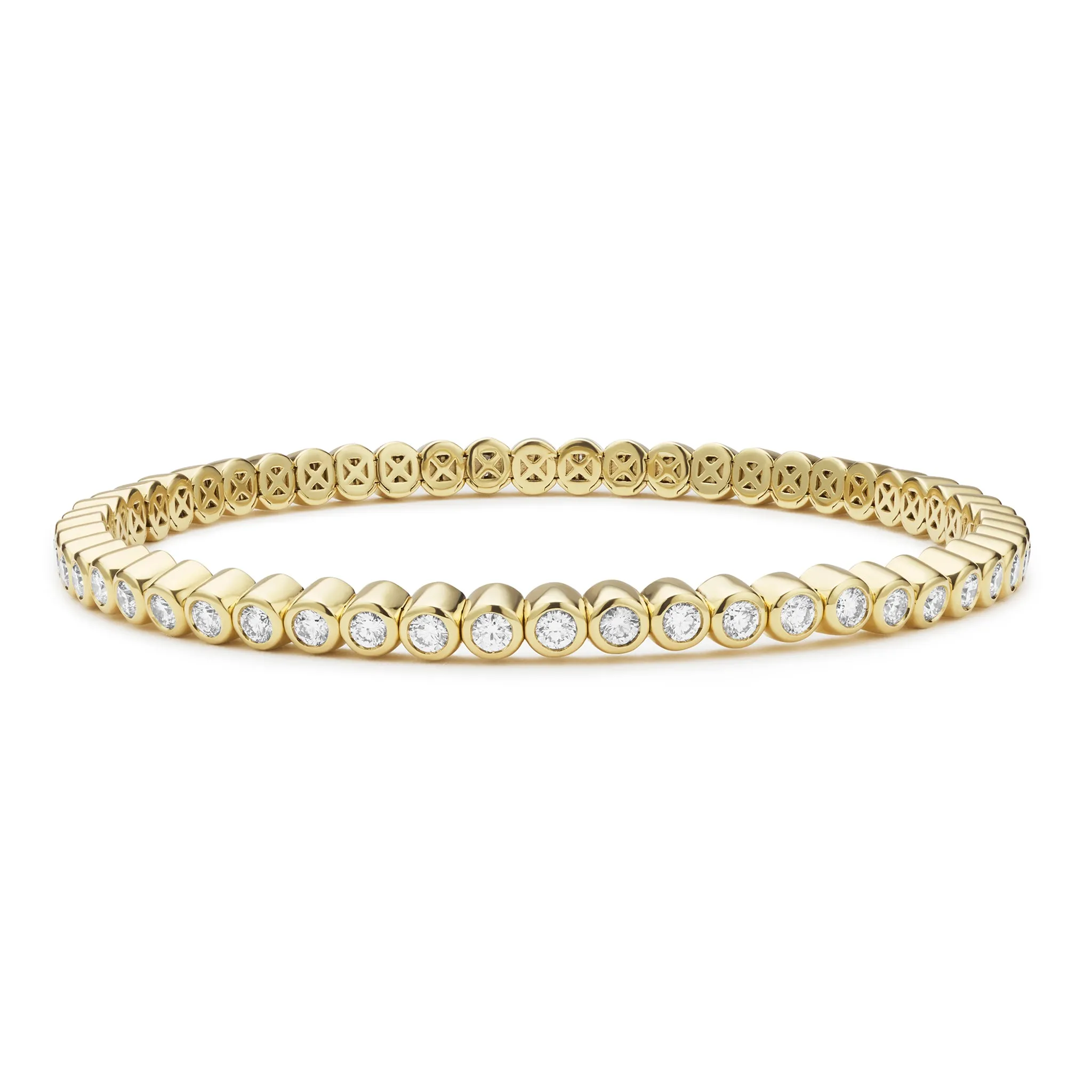 Studio 18K Bezel-Set Diamond Tennis Bracelet