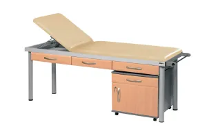 Sunflower - Practitioner Deluxe Examination Couch in Beech Cabinet Finish, various vinyl colours