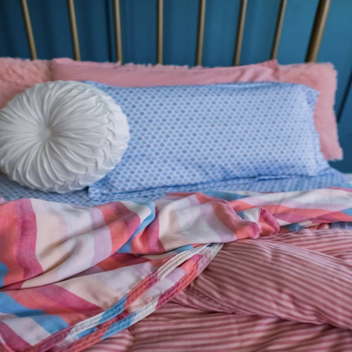 Supima Cotton Satin Bedsheets (Antimicrobial) - Geometric Leaf