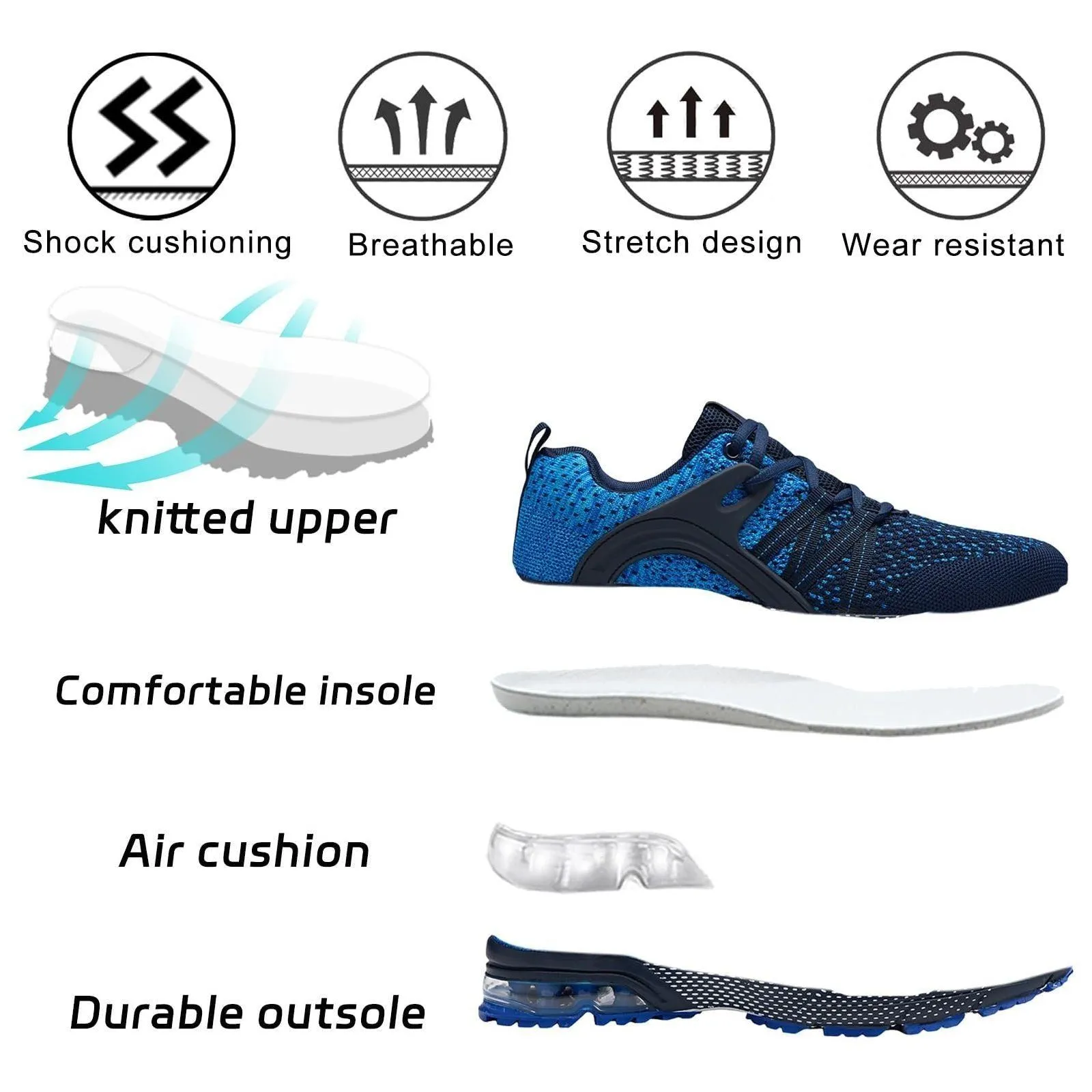 TcIFE Running Shoes Mens Womens Fashion Sneakers Tennis Sports Casual Walking Athletic Fitness Indoor and Outdoor Shoes
