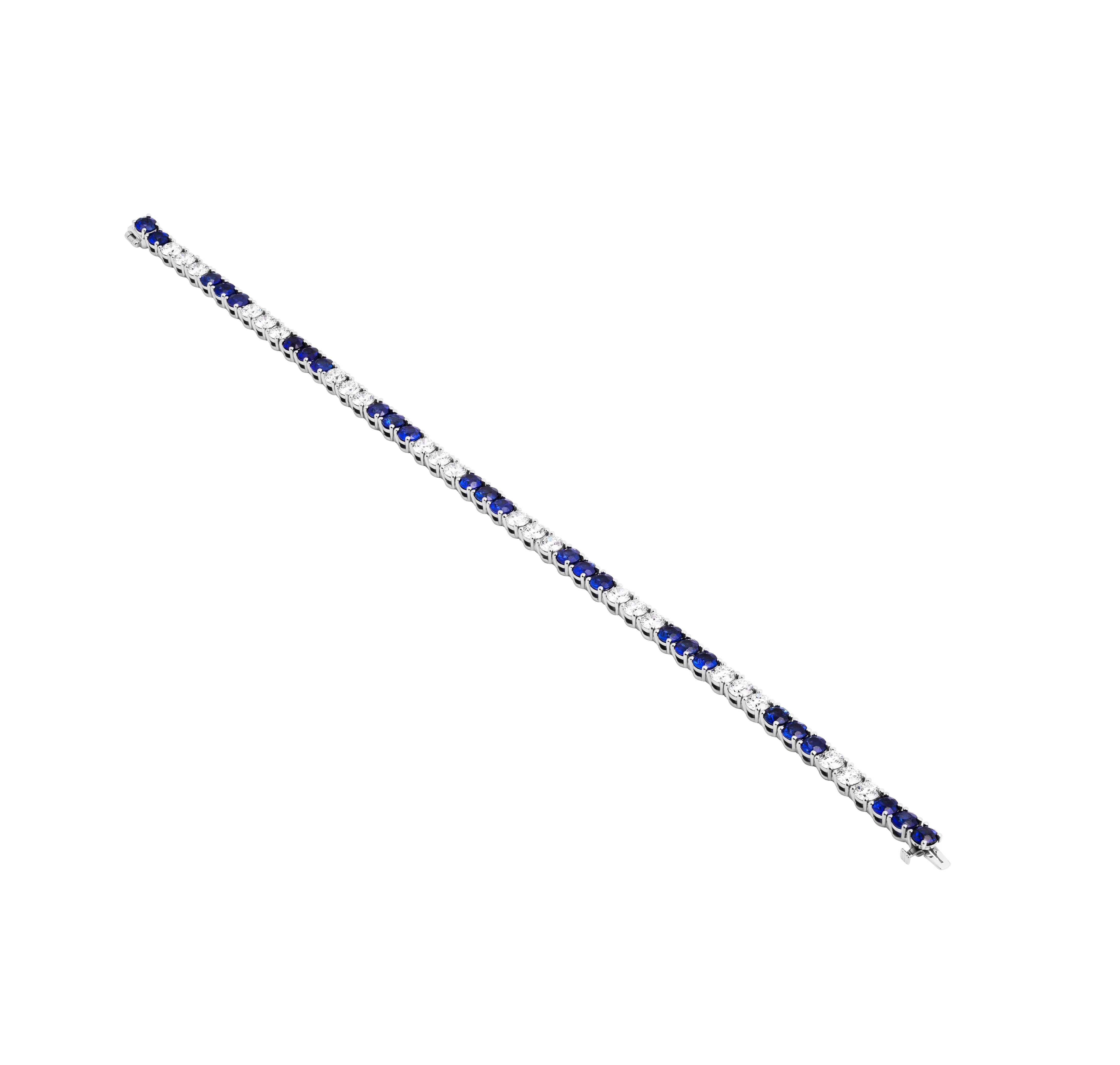 Tennis Bracelet with Alternating Sapphires & Diamonds
