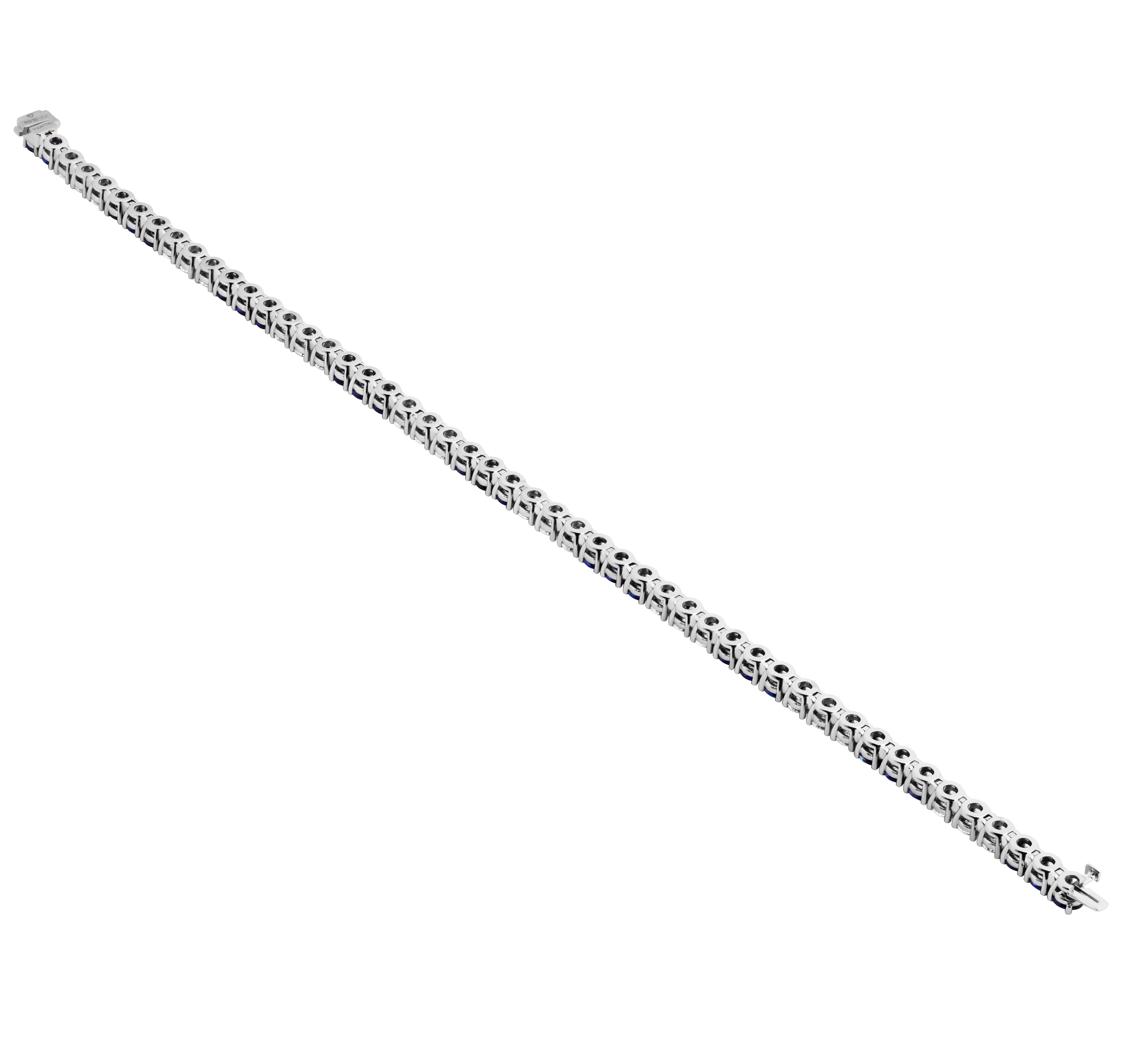 Tennis Bracelet with Alternating Sapphires & Diamonds