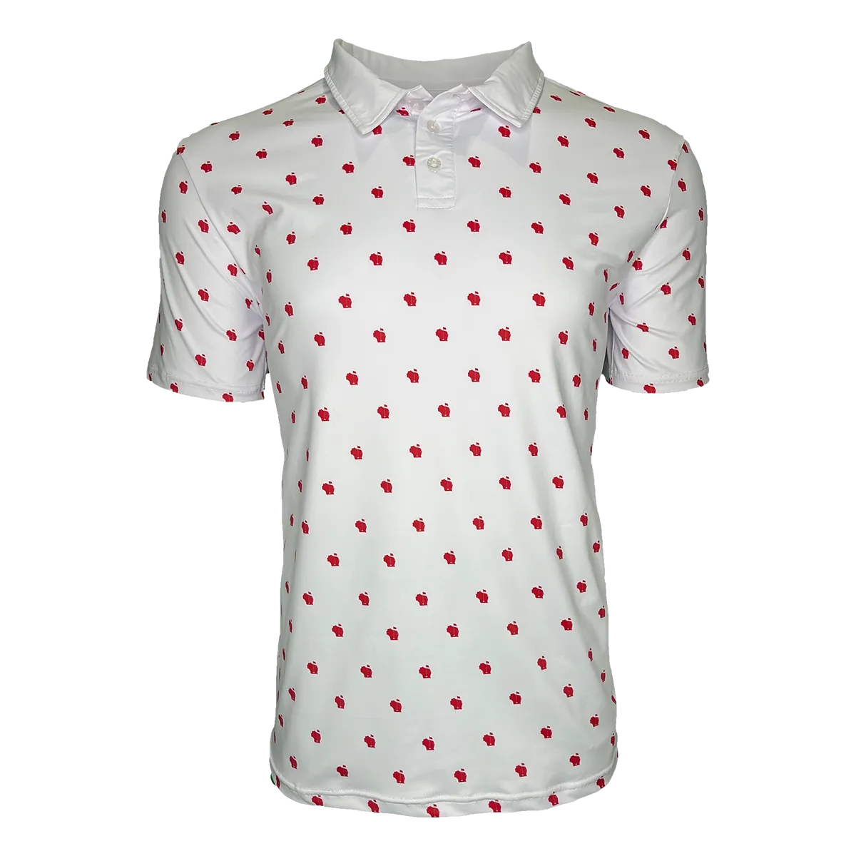 The Polka State Polo - White w/ Red States