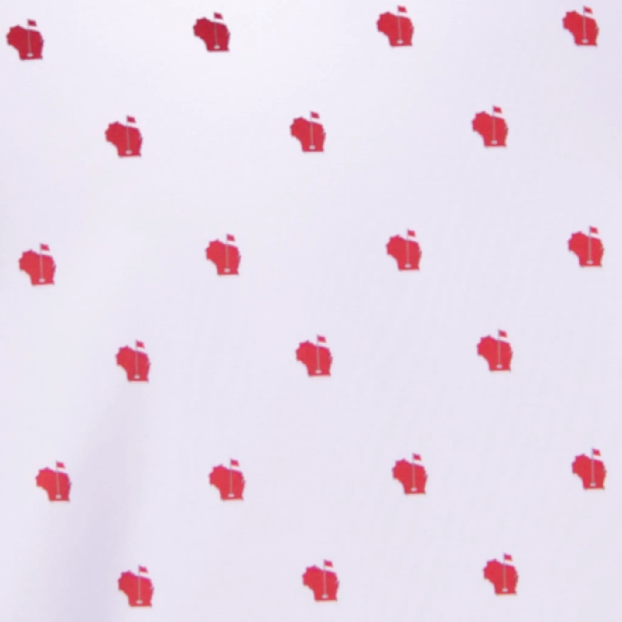 The Polka State Polo - White w/ Red States