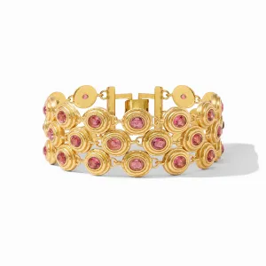 Tudor Triple Row Tennis Bracelet (Raspberry)
